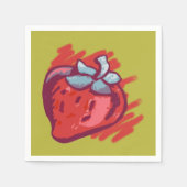 Vruchtpatroonaardbeien op gouden feestartikelen servetten (Voorkant)