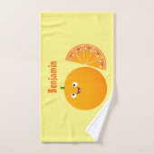 Vruchtrijke cartoon van oranje citrusvruchten bad handdoek (Handdoek)