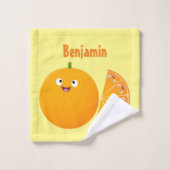 Vruchtrijke cartoon van oranje citrusvruchten bad handdoek (Wasdoekje)