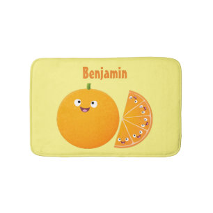 Vruchtrijke cartoon van oranje citrusvruchten badmat