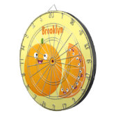 Vruchtrijke cartoon van oranje citrusvruchten dartbord (Voorkant Rechts)