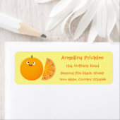 Vruchtrijke cartoon van oranje citrusvruchten etiket (Insitu)