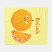 Vruchtrijke cartoon van oranje citrusvruchten fleece deken (Voorkant (Horizontaal))