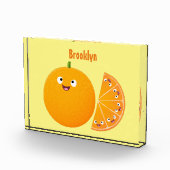 Vruchtrijke cartoon van oranje citrusvruchten fotoblokken (Rechts)