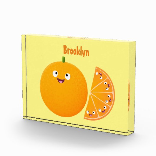 Vruchtrijke cartoon van oranje citrusvruchten fotoblokken (Rechts)