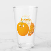 Vruchtrijke cartoon van oranje citrusvruchten glas (Achterkant)