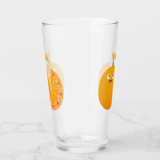 Vruchtrijke cartoon van oranje citrusvruchten glas (Rechts)