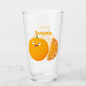 Vruchtrijke cartoon van oranje citrusvruchten glas (Voorkant)