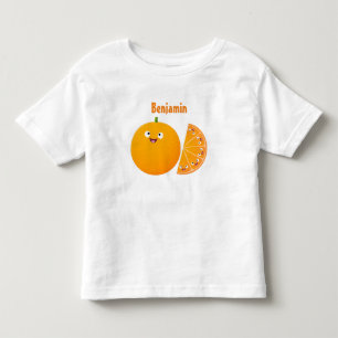 Vruchtrijke cartoon van oranje citrusvruchten kinder shirts