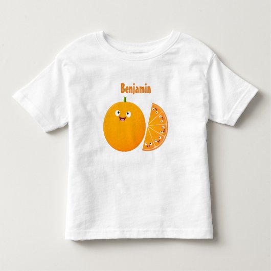 Vruchtrijke cartoon van oranje citrusvruchten kinder shirts (Voorkant)