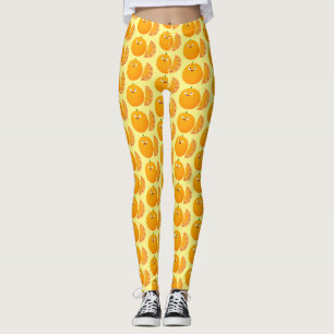 Vruchtrijke cartoon van oranje citrusvruchten leggings