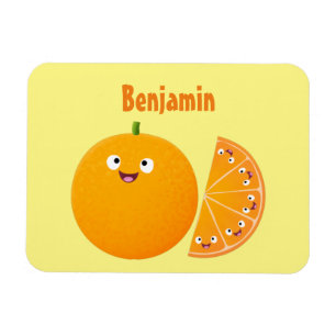 Vruchtrijke cartoon van oranje citrusvruchten magneet