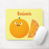 Vruchtrijke cartoon van oranje citrusvruchten muismat (Met muis)