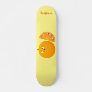Vruchtrijke cartoon van oranje citrusvruchten persoonlijk skateboard