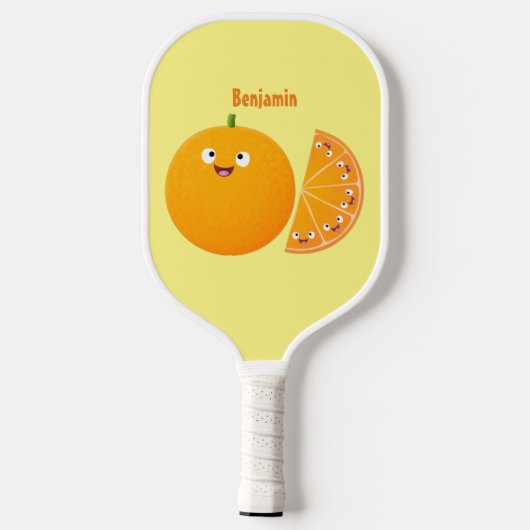 Vruchtrijke cartoon van oranje citrusvruchten pickleball paddle (Achterkant)