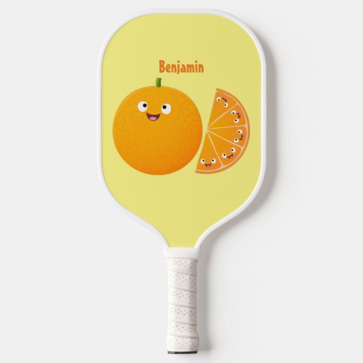 Vruchtrijke cartoon van oranje citrusvruchten pickleball paddle (Voorkant)