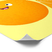 Vruchtrijke cartoon van oranje citrusvruchten poster (Hoek)
