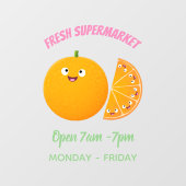 Vruchtrijke cartoon van oranje citrusvruchten raamsticker (Vel)