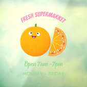 Vruchtrijke cartoon van oranje citrusvruchten raamsticker (Vel 3)