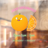 Vruchtrijke cartoon van oranje citrusvruchten raamsticker (Vel 2)