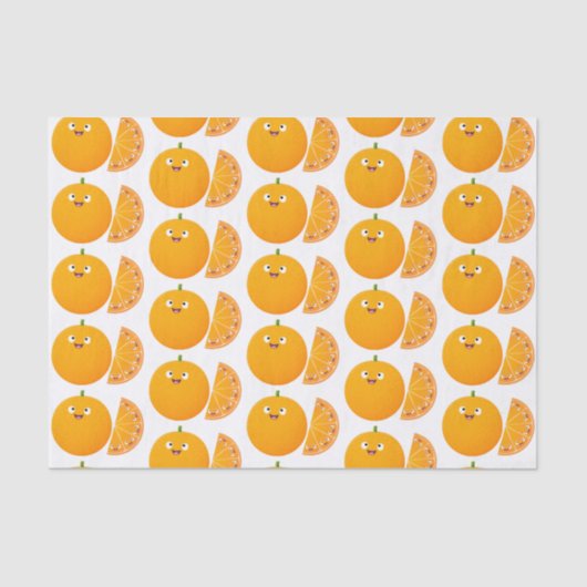 Vruchtrijke cartoon van oranje citrusvruchten tissuepapier (Voorkant)