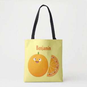 Vruchtrijke cartoon van oranje citrusvruchten tote bag