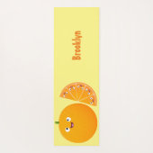 Vruchtrijke cartoon van oranje citrusvruchten yogamat (Achterkant)