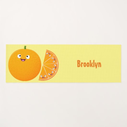 Vruchtrijke cartoon van oranje citrusvruchten yogamat (Voorkant (horizontaal))