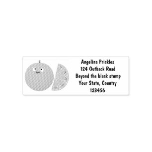 Vruchtrijke cartoon van oranje citrusvruchten  zelfinktende stempel