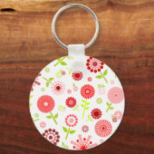 Vruchtrode bloemen sleutelhanger (Voorkant)