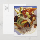 Vruchtsalade met ijs. briefkaart (Voorkant / Achterkant)
