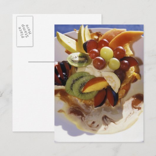Vruchtsalade met ijs. briefkaart (Voorkant / Achterkant)