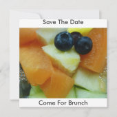 Vruchtsalade, sla de datum op, kom naar Brunch Save The Date (Voorkant)