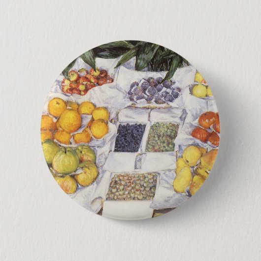 Vruchtstandaard van Gustave Caillebotte,  kunst Ronde Button 5,7 Cm (Voorkant)