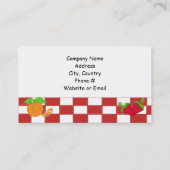Vruchtthema met rode en witte controles visitekaartje (Achterkant)