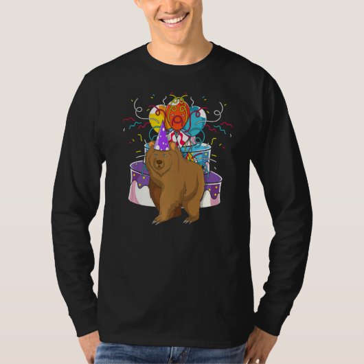 Vruchtvee van bruin Beer op een dag T-shirt (Voorkant)