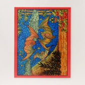 Vruchtvleermuis  Glas in lood ziet er mozaïek uit Legpuzzel (Verticaal)