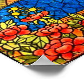 Vruchtvleermuis  Glas in lood ziet er mozaïek uit Poster (Hoek)