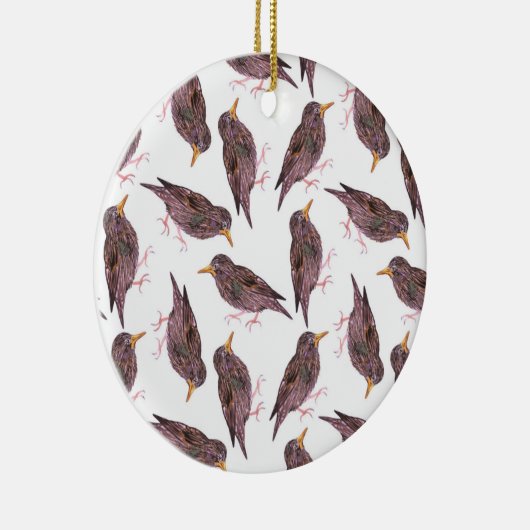 Vruchtvogels en Europese honingvogels Keramisch Ornament (Rechts)
