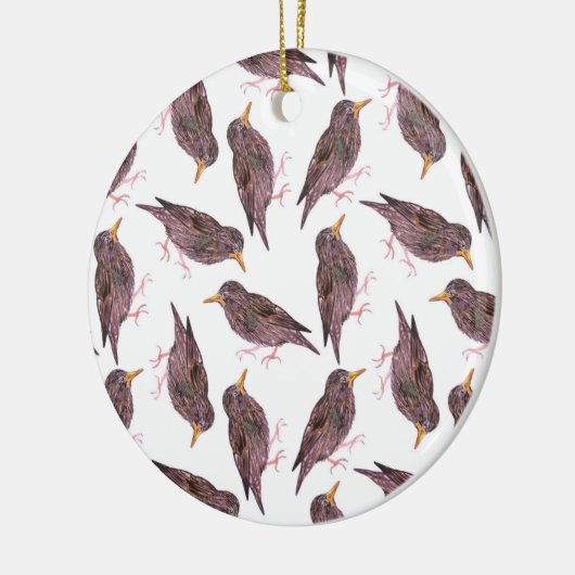 Vruchtvogels en Europese honingvogels Keramisch Ornament (Links)