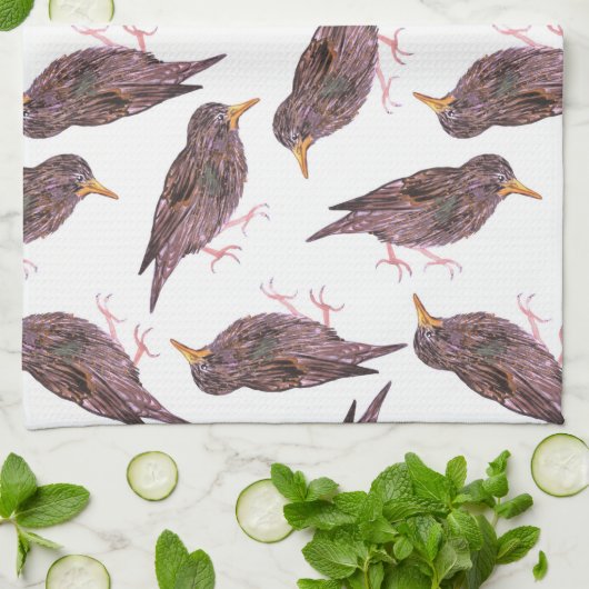 Vruchtvogels en Europese honingvogels Theedoek (Gevouwen)