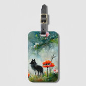 Vruchtwild bagagelabel met celflora (Voorkant (verticaal))