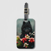 Vruchtwild bagagelabel met celflora (Voorkant (verticaal))