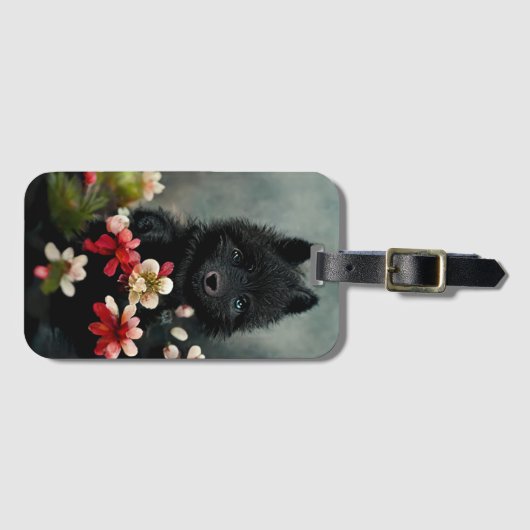 Vruchtwild bagagelabel met celflora (Voorkant (horizontaal))