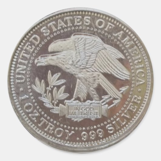 VS 0,999 Silver Round Ounce Ronde Sticker (Voorkant)