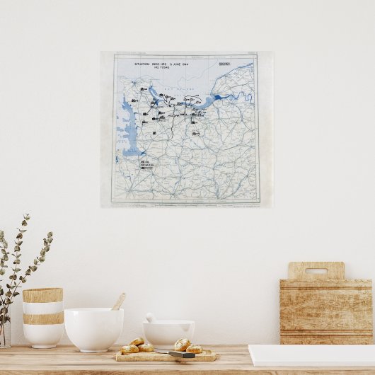 VS 12e landpositieschema 2400 op D-Day Poster (Keuken)