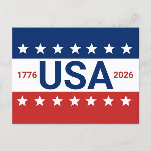 VS 1776 2026 250ste verjaardag Rood Wit Blauw Briefkaart (Voorkant)