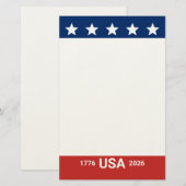 VS 1776 2026 250ste verjaardag Rood Wit Blauw Briefpapier (Voorkant / Achterkant)