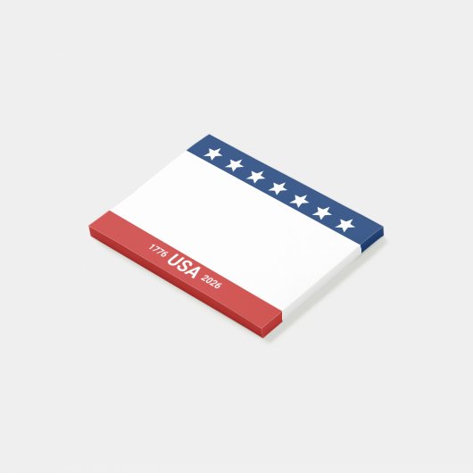 VS 1776 2026 250ste verjaardag Rood Wit Blauw Post-it® Notes (Schuin)