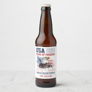 VS 1776-2026 America's 250e verjaardag 4 juli Bier Etiket